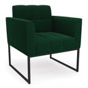 Ver imagem 1 de Poltrona Sala de Estar Industrial Preto Elisa Bouclê Verde D03 - D'Rossi
