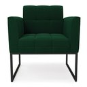 Ver imagem 5 de Poltrona Sala de Estar Industrial Preto Elisa Bouclê Verde D03 - D'Rossi