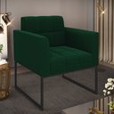 Ver imagem 2 de Poltrona Sala de Estar Industrial Preto Elisa Bouclê Verde D03 - D'Rossi