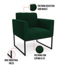 Ver imagem 3 de Poltrona Sala de Estar Industrial Preto Elisa Bouclê Verde D03 - D'Rossi