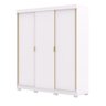 Guarda Roupa Casal 3 Portas 4 Gavetas Porto - Branco/camarim - 10