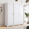 Guarda Roupa Casal 3 Portas 4 Gavetas Porto - Branco/camarim - 1