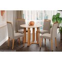 Ver imagem 1 de Sala de Jantar Completa Flora Tampo Madeirado C/ Vidro 93cm e 4 Cadeiras Laura Nature/ow/joli -