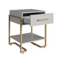 Ver imagem 4 de Mesa de Cabeceira 49cm com Gaveta e Prateleira Arenas/Dourado P1059