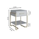 Ver imagem 2 de Mesa de Cabeceira 49cm com Gaveta e Prateleira Arenas/Dourado P1059