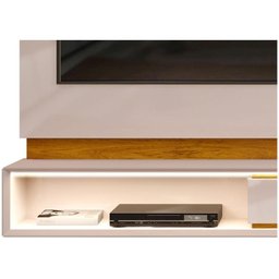 Painel Ripado Suspenso Pietro 2.2 Para TV até 70'' com LED, Vidro e Espelho Off White Freijo DJ Move - 4 Painel Ripado Suspenso Pietro 2.2 Para TV até 70'' com LED, Vidro e Espelho Off White Freijo DJ Move - 4