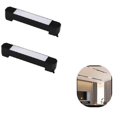 Kit 2 Luminária Led Difusa Linear para Trilho 10w Preto