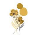 Ver imagem 4 de Adesivo Floral Boho Amarelo Estilo Nórdico 50X90 Minimalista Abstrato