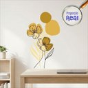 Ver imagem 2 de Adesivo Floral Boho Amarelo Estilo Nórdico 50X90 Minimalista Abstrato