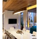 Ver imagem 2 de Luminária Pendente Retangular Led 2700k Canoa 120x15cm Madeira e Acrílico