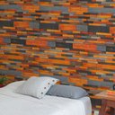 Ver imagem 1 de Papel de Parede Mosaico de Pranchas de Madeira-60x300cm