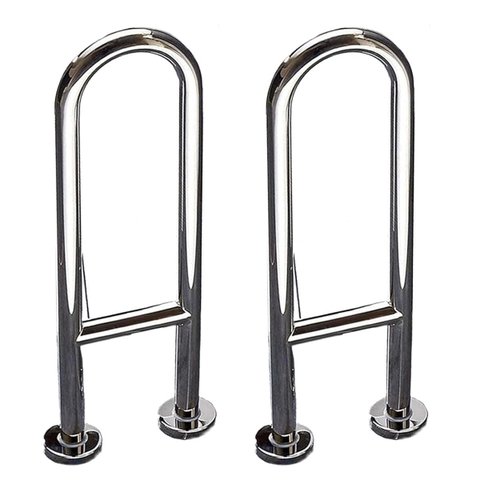 Barra de Apoio em U 45cm Kit 2 Uni Banheiro Box Seguranca Idoso Gestante Cadeirante Lavabo Casa de R