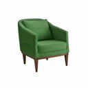 Ver imagem 2 de Poltrona Fixa para Sala de Estar Tecido Linho Aghata Verde