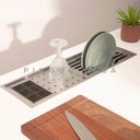 Ver mais imagens de Cuba Gourmet Terena 58x45cm e Calha Waiana Embutida 60x19cm Aço Inox 304 - Prata