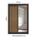 Ver imagem 4 de Guarda-roupa Solteiro 2 Portas de Correr com Espelho 4 Gavetas Preto/rustic Vivare Plus Madesa
