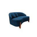 Ver imagem 4 de Namoradeira Sofá Feijão Moscou 150cm Orgânica Bouclé Azul Marinho