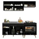 Ver imagem 5 de Cozinha Modulada Compacta para Forno/Cooktop com Pia 190cm Florença Multimóveis MCR2467 Preto