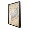 Quadro Decorativo Abstrato Mármore Branco Perolado em Moldura Caixa Tacolado Moldura Trad 1cm Branca - 3