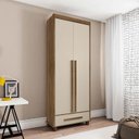 Ver imagem 4 de Guarda Roupa Pequeno 85cm Solteiro 2 Portas Dubai RV Móveis Cinamomo/Off White