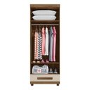 Ver imagem 2 de Guarda Roupa Pequeno 85cm Solteiro 2 Portas Dubai RV Móveis Cinamomo/Off White