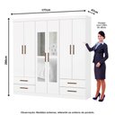 Ver imagem 4 de Guarda-Roupa Casal Medelin 6 Portas 4 Gavetas com Espelho Multimóveis CR35557 Branco