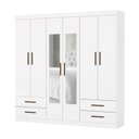 Ver imagem 2 de Guarda-Roupa Casal Medelin 6 Portas 4 Gavetas com Espelho Multimóveis CR35557 Branco
