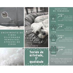 Cama Resistente para Cachorro Nuvem Veludo xg 100x100:Avelã Veludo - 2