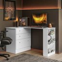 Ver imagem 1 de Cômoda 3 Gavetas com Mesa Giratória Branco - Qmovi