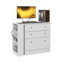 Ver imagem 4 de Cômoda 3 Gavetas com Mesa Giratória Branco - Qmovi