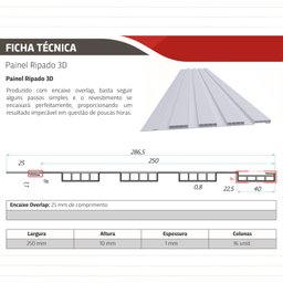 Painel Ripado de PVC 25 cm x 2,70 metros Régua Cor:Cinza - 4