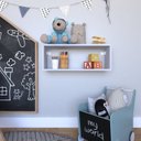 Ver imagem 7 de Nicho para Quarto Infantil Retangular 60x16cm Cinza/Cristal
