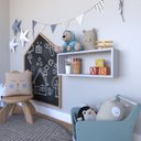 Ver imagem 1 de Nicho para Quarto Infantil Retangular 60x16cm Cinza/Cristal
