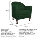 Ver imagem 3 de Kit Diva Recamier Diana 140cm Lado Esquerdo e 02 Poltronas Julia Suede - Doce Sonho Móveis Verde