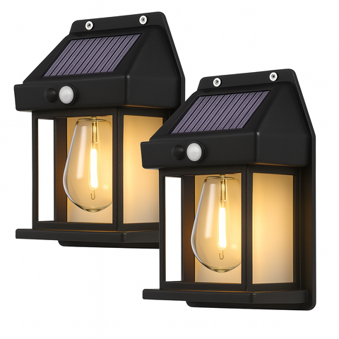 Arandela Solar Retro Lâmpada de Parede com Sensor