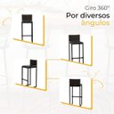 Ver imagem 5 de Kit 5 Bancos Quadrado Junco Argila para Bancada Alta Cozinha Área Gourmet Bistrô Piscina Bar