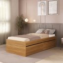 Ver imagem 1 de Cama de Solteiro 2 Gavetas 100% MDF Aurora Yescasa Marrom/Carvalho Hanover