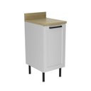 Ver imagem 2 de Balcão com Tampo Cozinha 1 Porta 1 Prateleira 40cm TM4308 MDF Grazi Branco/Carvalho Tropical