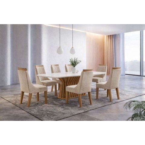 Conjunto de Jantar 6 Lugares 1,80 em Mdf Deluxe - Domus