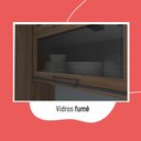 Ver imagem 6 de Cozinha Completa Planejada Compacta 5 Peças Cristaleira com Portas de Vidro Canela Marrom Escuro