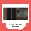Ver imagem 5 de Cozinha Completa Planejada Compacta 5 Peças Cristaleira com Portas de Vidro Canela Marrom Escuro