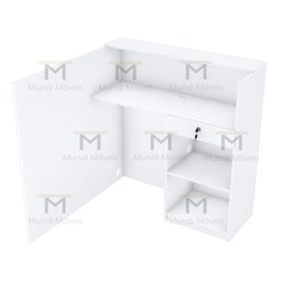 BALCÃO DE RECEPÇÃO 110X110CM 100% MDF M501.B (LOJA, ESCRITÓRIO) MUNDI MOVEIS - 4