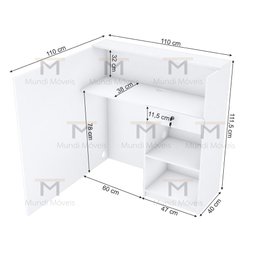 BALCÃO DE RECEPÇÃO 110X110CM 100% MDF M501.B (LOJA, ESCRITÓRIO) MUNDI MOVEIS - 2