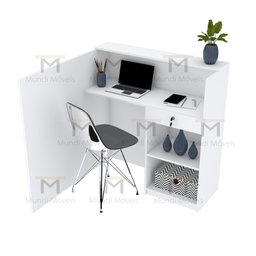 BALCÃO DE RECEPÇÃO 110X110CM 100% MDF M501.B (LOJA, ESCRITÓRIO) MUNDI MOVEIS - 6