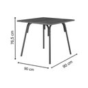 Ver imagem 2 de Mesa de Sala Jantar 1569 C/ Tampo Madeirado 90cm Preto/legno - Carraro