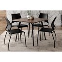 Ver imagem 4 de Mesa de Sala Jantar 1569 C/ Tampo Madeirado 90cm Preto/legno - Carraro