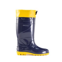 Bota de Pvc Cano Extra Longo com Polaina Azul/amarela Num. 41 - 4
