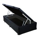 Ver imagem 1 de Cama Box Bau Solteirão 0,96 X 2,03 Blindada Super Reforçada - Preto Corino