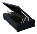 Ver imagem 1 de Cama Box Bau Solteirão 0,96 X 2,03 Blindada Super Reforçada - Preto Corino