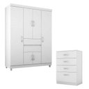 Ver imagem 1 de Cômoda Astral e Guarda Roupa Solteiro Ecom 2 Branco Flex - Demóbile