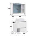 Ver imagem 3 de Conjunto para Banheiro Branco Gabinete Suspenso 60cm com Toalheiro Cuba e Espelheira 80cm
